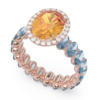 Ornate Halo Oval Rajakula Ring