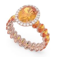 Ornate Halo Oval Rajakula Ring