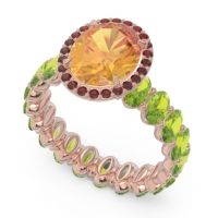Ornate Halo Oval Rajakula Ring