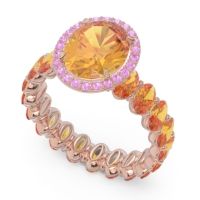 Ornate Halo Oval Rajakula Ring