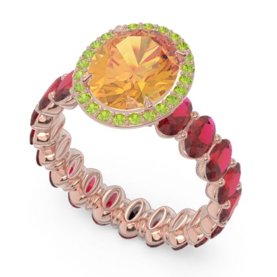 Ornate Halo Oval Rajakula Ring