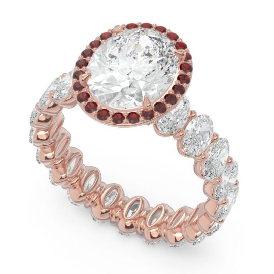 Ornate Halo Oval Rajakula Ring