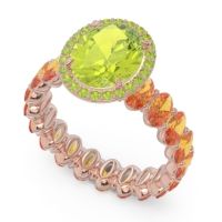 Ornate Halo Oval Rajakula Ring