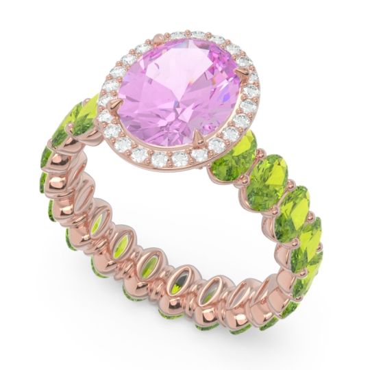 Ornate Halo Oval Rajakula Ring