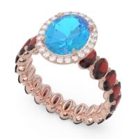 Ornate Halo Oval Rajakula Ring