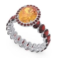 Ornate Halo Oval Rajakula Ring