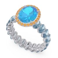 Ornate Halo Oval Rajakula Ring