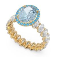 Ornate Halo Oval Rajakula Ring