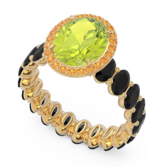 Ornate Halo Oval Rajakula Ring