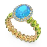 Ornate Halo Oval Rajakula Ring