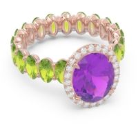Ornate Halo Oval Rajakula Ring