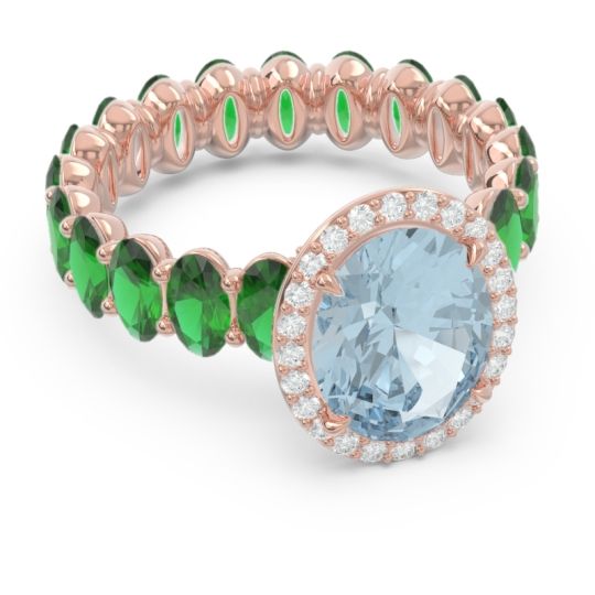 Ornate Halo Oval Rajakula Ring