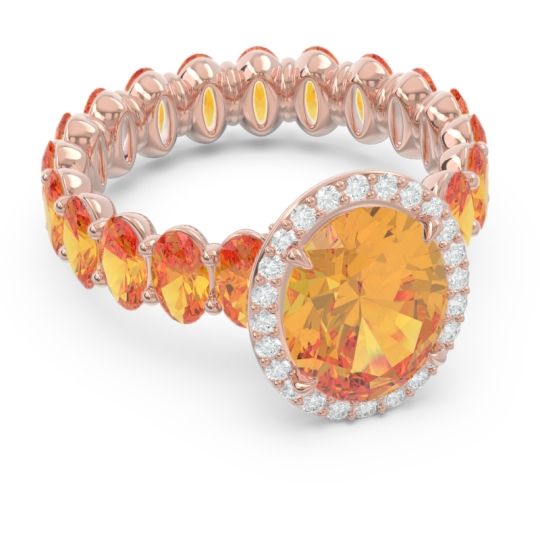 Ornate Halo Oval Rajakula Ring