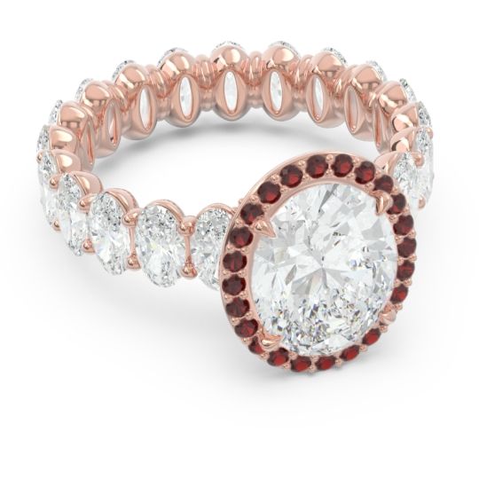 Ornate Halo Oval Rajakula Ring