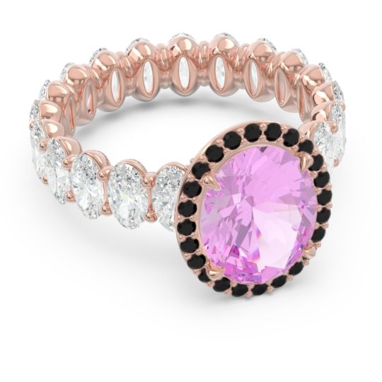 Ornate Halo Oval Rajakula Ring