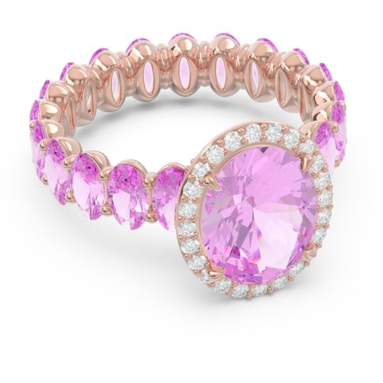 Ornate Halo Oval Rajakula Ring