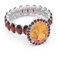 Ornate Halo Oval Rajakula Ring