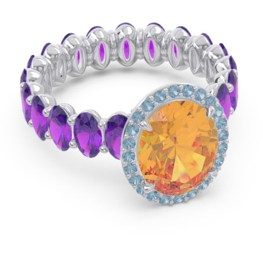 Ornate Halo Oval Rajakula Ring