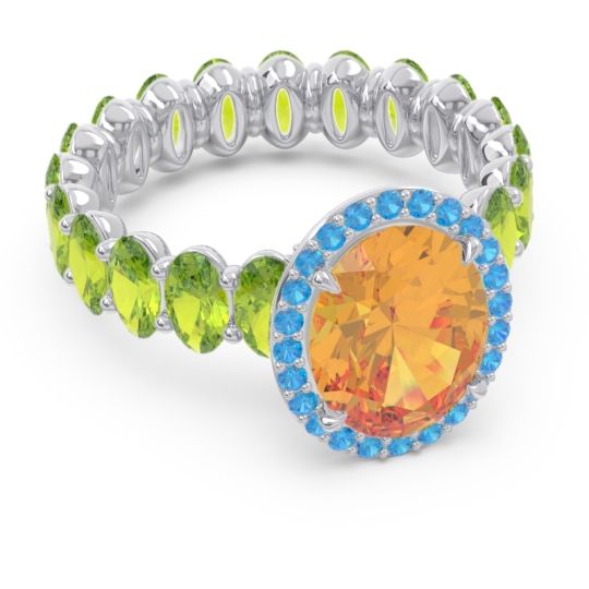 Ornate Halo Oval Rajakula Ring