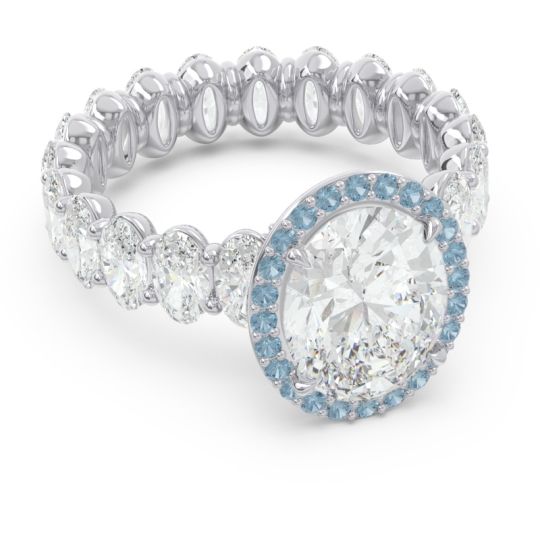 Ornate Halo Oval Rajakula Ring