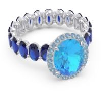 Ornate Halo Oval Rajakula Ring