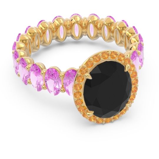 Ornate Halo Oval Rajakula Ring