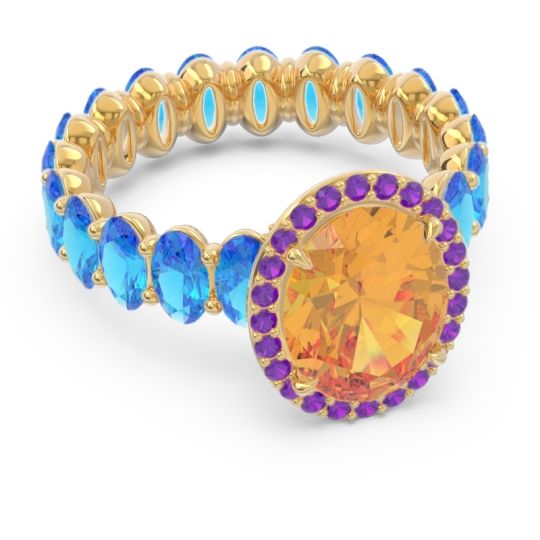 Ornate Halo Oval Rajakula Ring