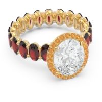 Ornate Halo Oval Rajakula Ring
