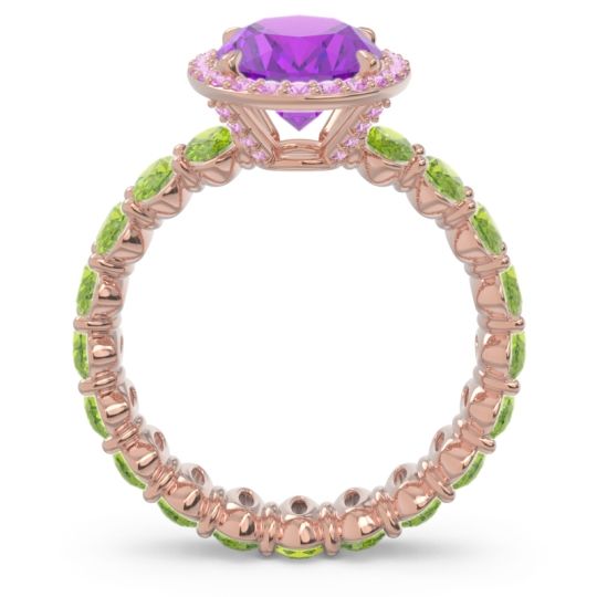 Ornate Halo Oval Rajakula Ring