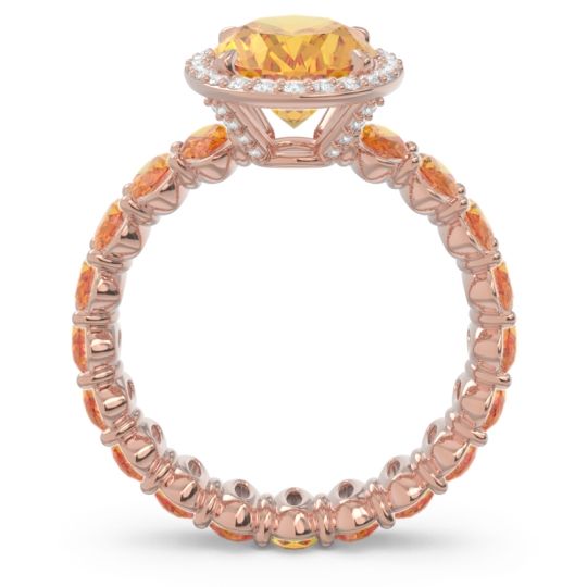 Ornate Halo Oval Rajakula Ring