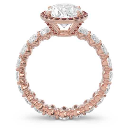 Ornate Halo Oval Rajakula Ring