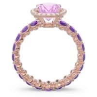 Ornate Halo Oval Rajakula Ring