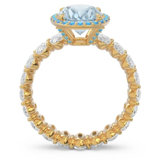Ornate Halo Oval Rajakula Ring