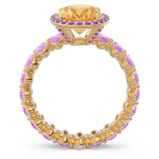 Ornate Halo Oval Rajakula Ring