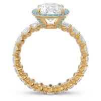 Ornate Halo Oval Rajakula Ring