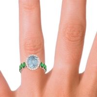Ornate Halo Oval Rajakula Ring