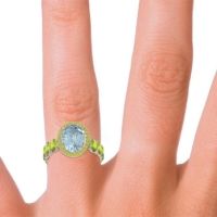 Ornate Halo Oval Rajakula Ring