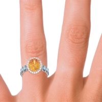 Ornate Halo Oval Rajakula Ring