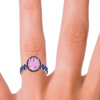 Ornate Halo Oval Rajakula Ring