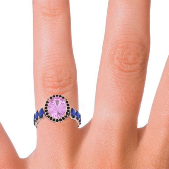 Ornate Halo Oval Rajakula Ring