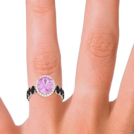 Ornate Halo Oval Rajakula Ring