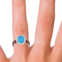 Ornate Halo Oval Rajakula Ring