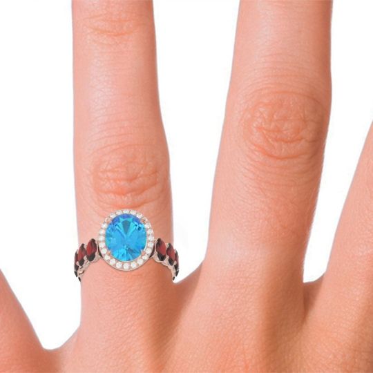 Ornate Halo Oval Rajakula Ring
