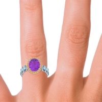 Ornate Halo Oval Rajakula Ring