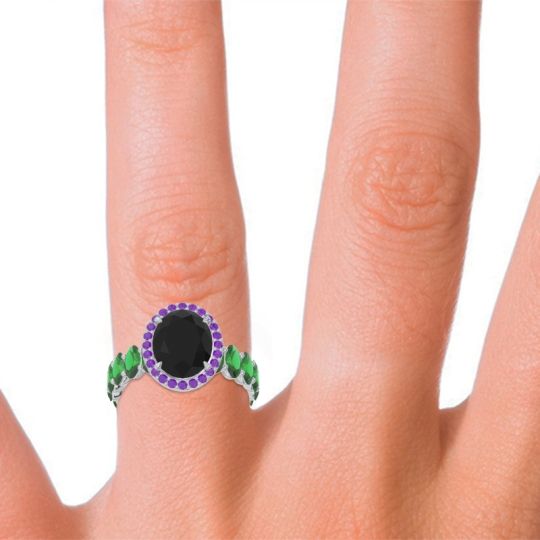 Ornate Halo Oval Rajakula Ring