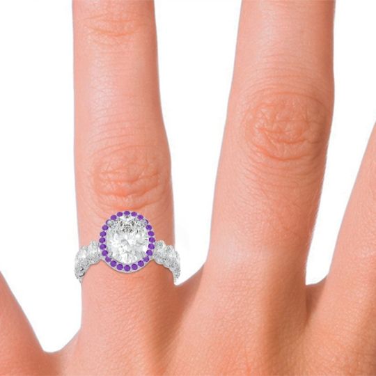 Ornate Halo Oval Rajakula Ring