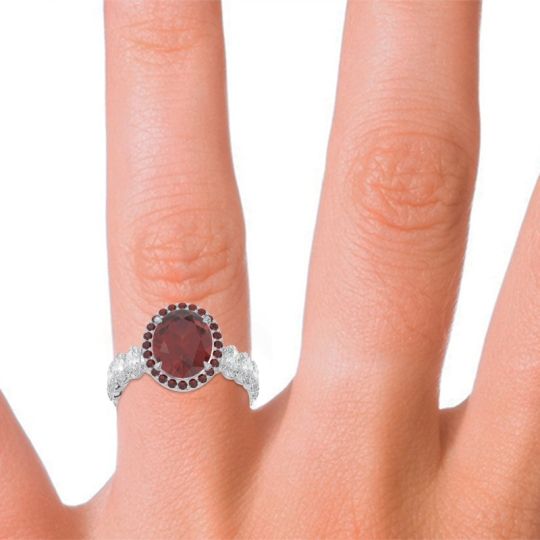 Ornate Halo Oval Rajakula Ring