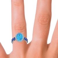 Ornate Halo Oval Rajakula Ring
