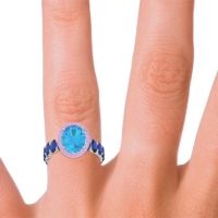 Ornate Halo Oval Rajakula Ring