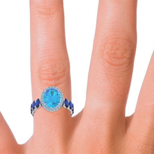 Ornate Halo Oval Rajakula Ring